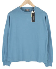 DIESEL T-Relong-C.C Women T-Shirt S Blue Oversized Crew Long Sleeve RRP€100