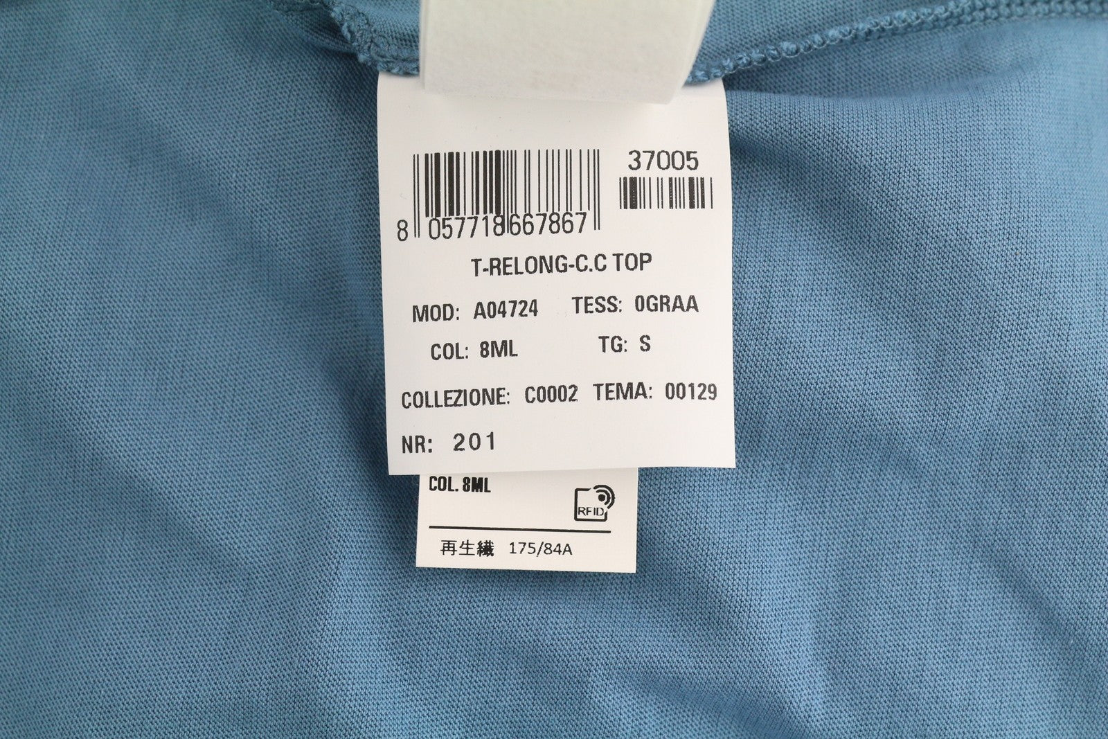 DIESEL T-Relong-C.C Women T-Shirt S Blue Oversized Crew Long Sleeve RRP€100