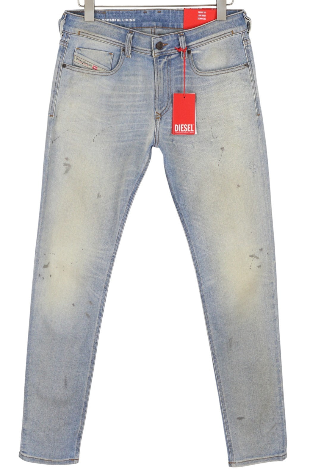 DIESEL 1979 Sleenker 09E89 Men Jeans W32/L32 Skinny Low Waist Paint RRP€295