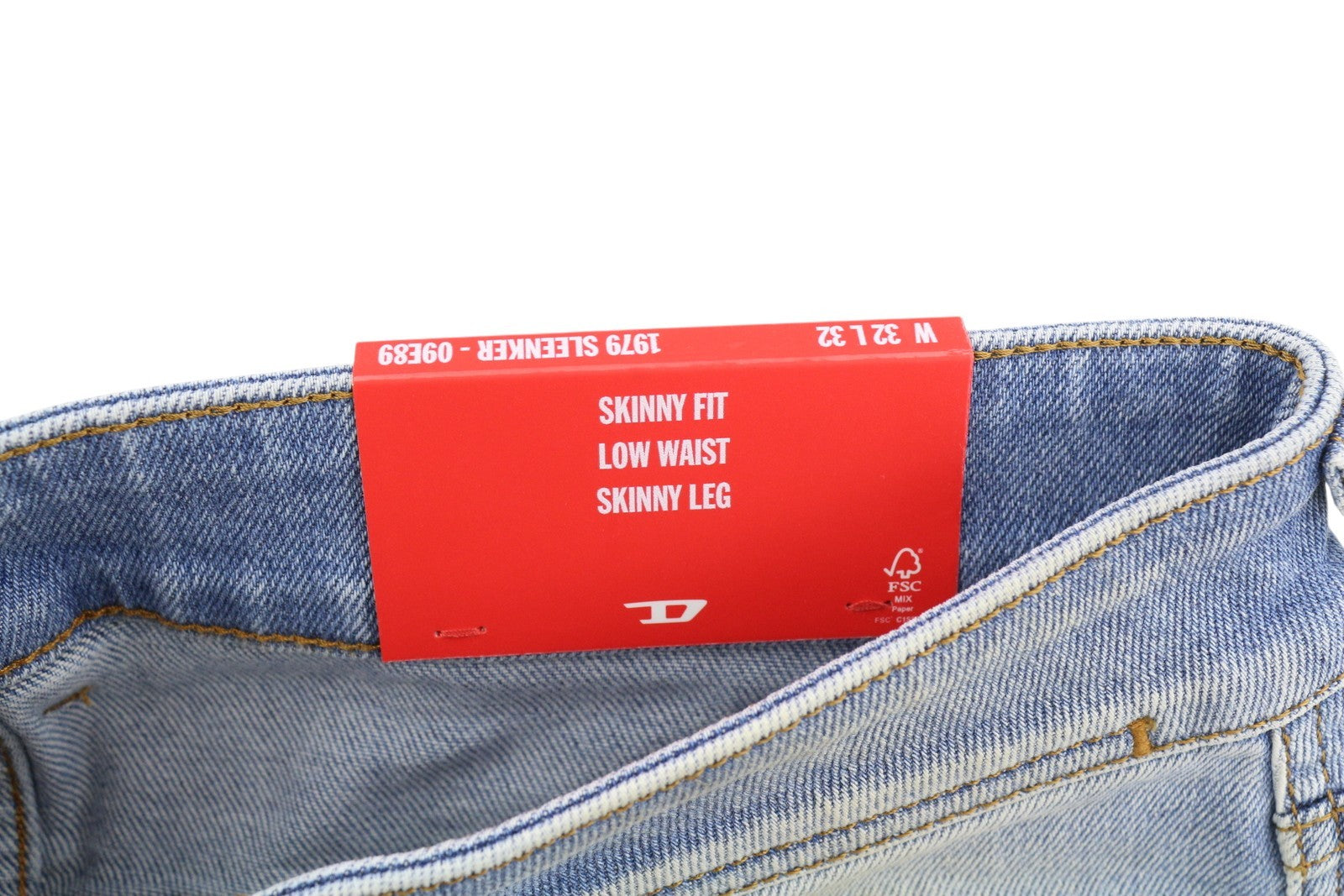 DIESEL 1979 Sleenker 09E89 Men Jeans W32/L32 Skinny Low Waist Paint RRP€295