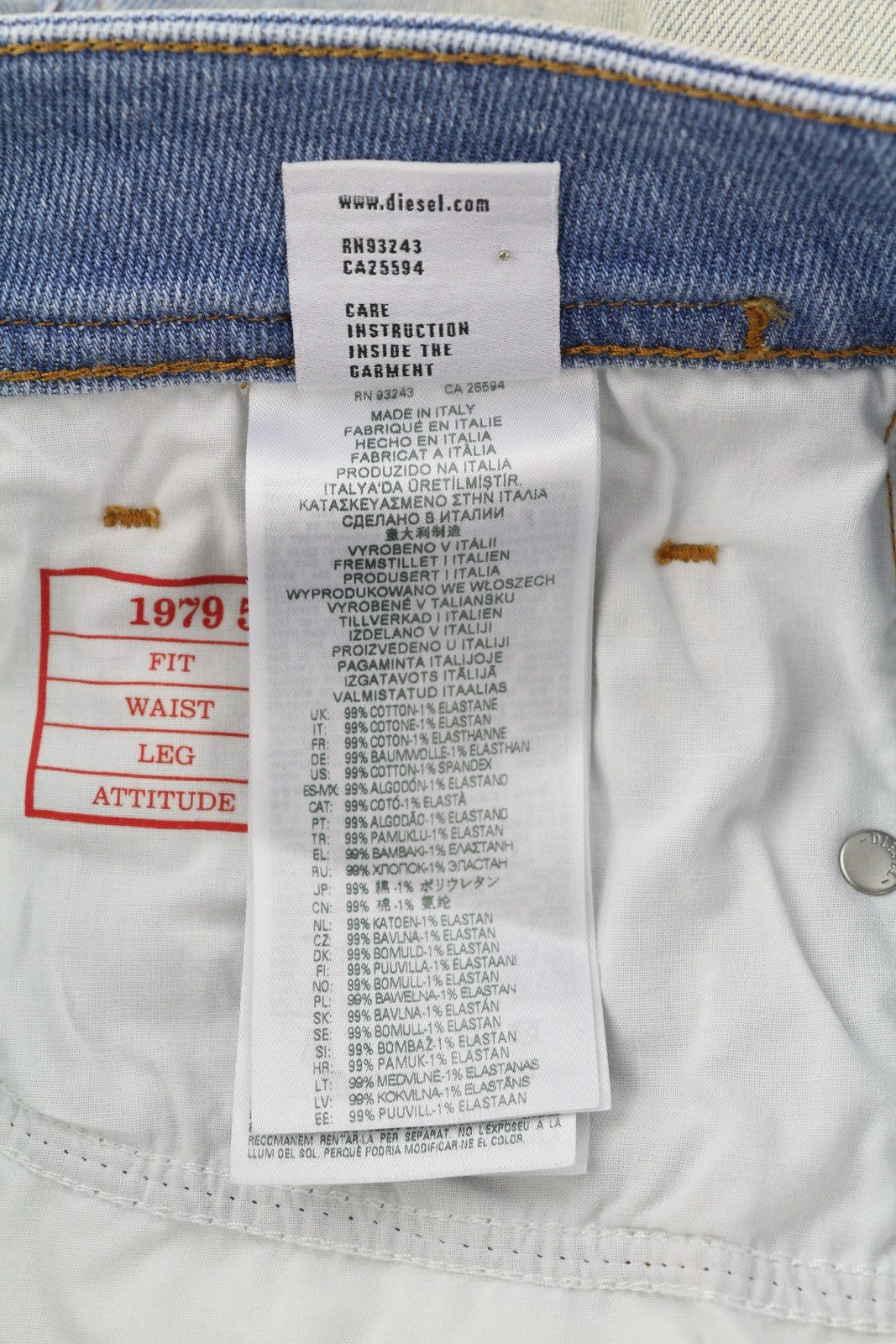 DIESEL 1979 Sleenker 09E89 Men Jeans W32/L32 Skinny Low Waist Paint RRP€295