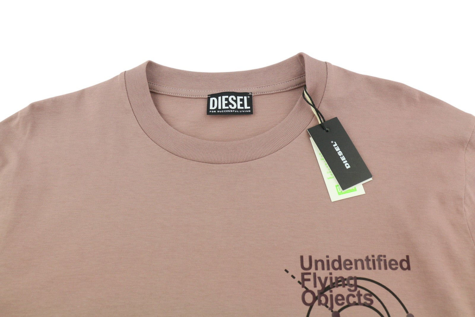 DIESEL T-Just-LS-B52 Men T-Shirt L Purple Crew Neck Long Sleeve Patterned RRP€90