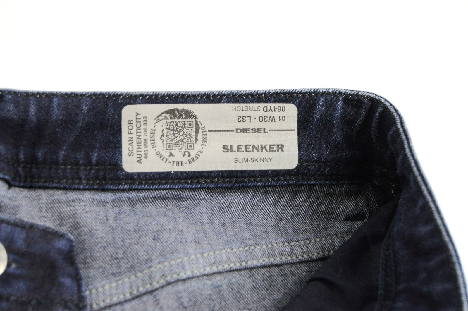 DIESEL Sleenker 084YD Men's W30/L32 Slim Skinny Blue Denim Cotton Stretch Jeans