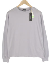 DIESEL T-Relong-C.C Women T-Shirt S Grey Oversized Crew Neck Long Sleeve RRP€100