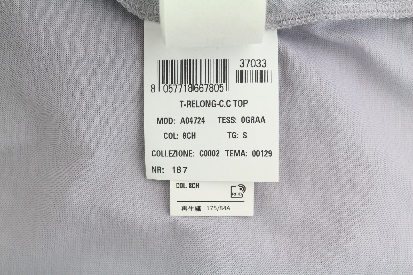 DIESEL T-Relong-C.C Women T-Shirt S Grey Oversized Crew Neck Long Sleeve RRP€100