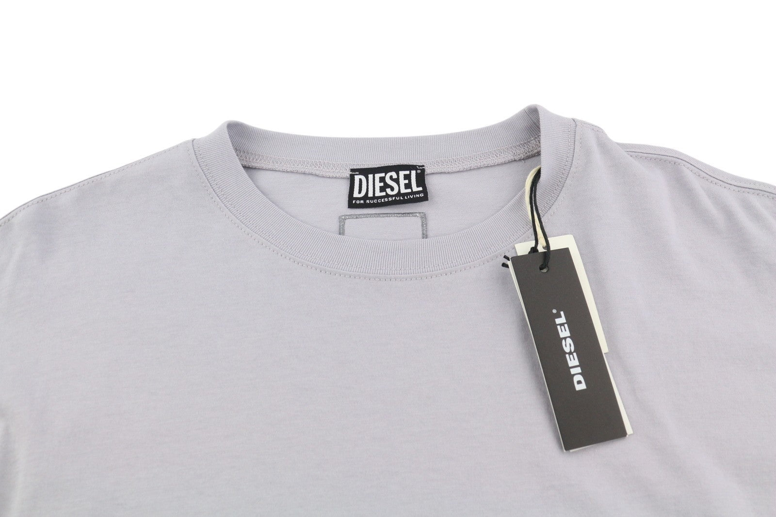 DIESEL T-Relong-C.C Women T-Shirt S Grey Oversized Crew Neck Long Sleeve RRP€100