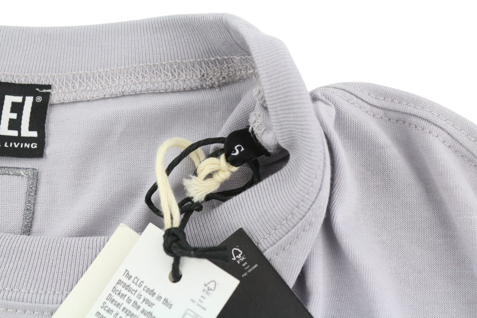 DIESEL T-Relong-C.C Women T-Shirt S Grey Oversized Crew Neck Long Sleeve RRP€100