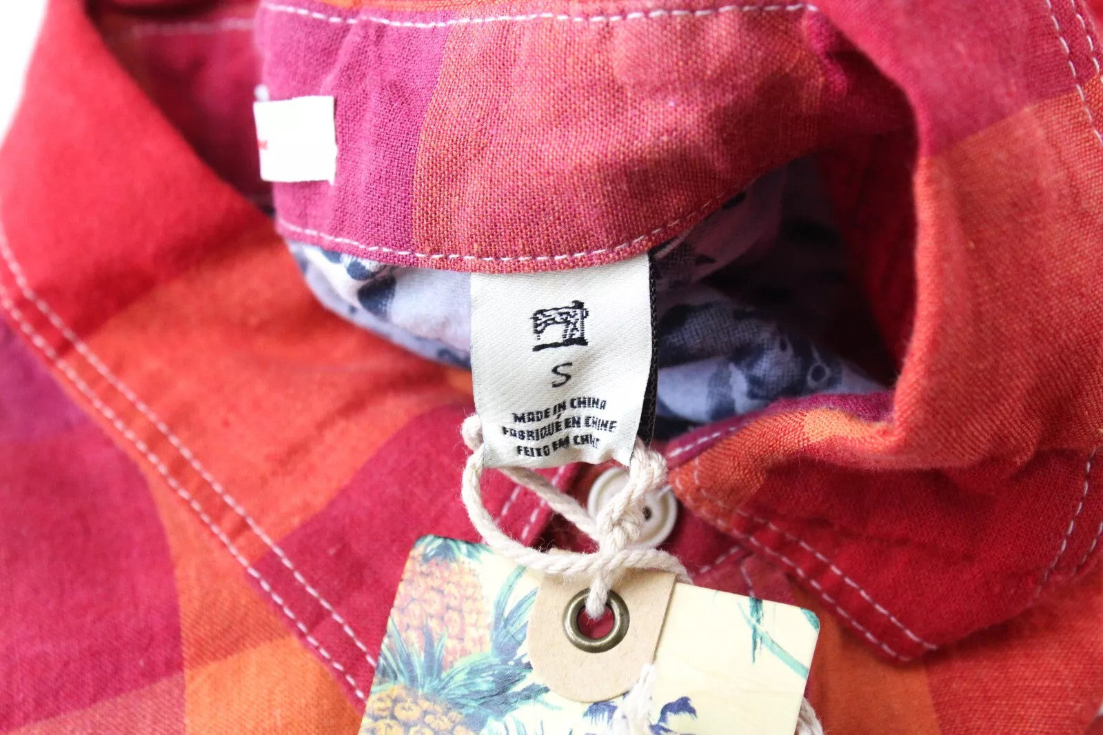 SCOTCH & SODA Men's Shirt S Checked Linen Cotton Blend Bright Welt Pocket Top