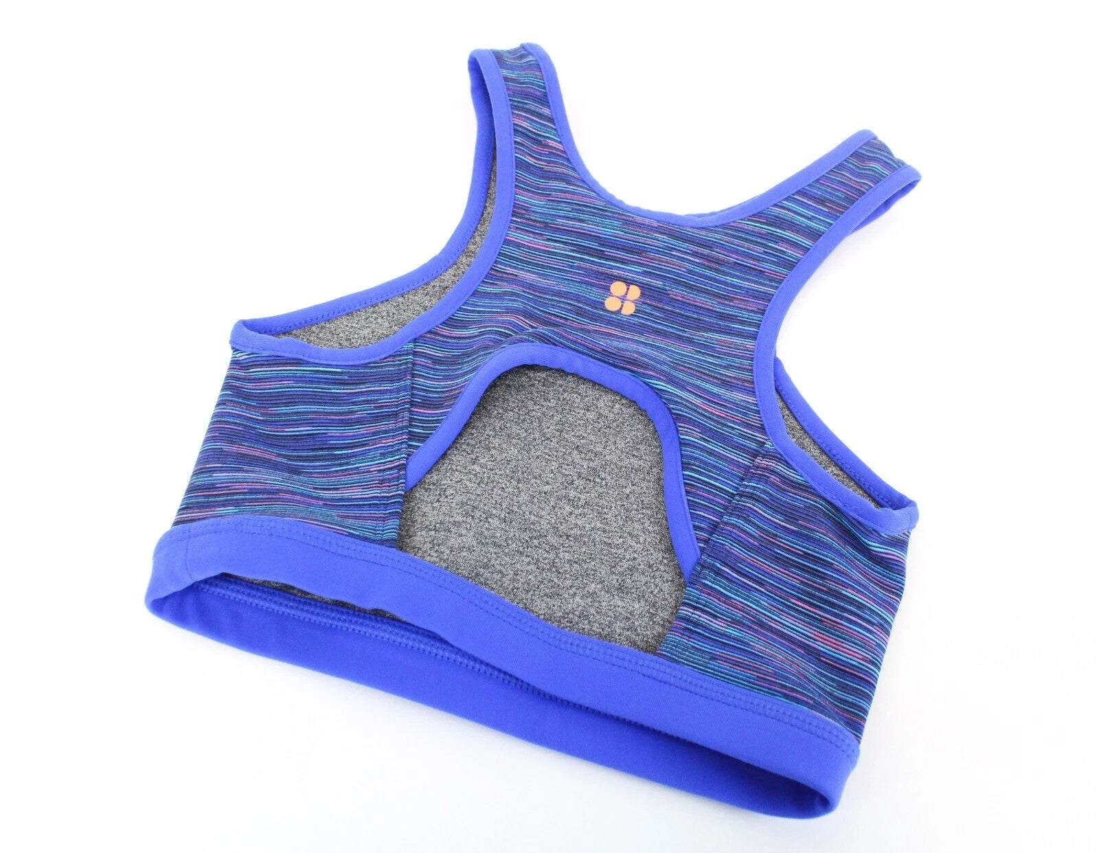 SWEATY BETTY Women's Bra 2XS Reversible Melange Striped Sport Slim Fit Top