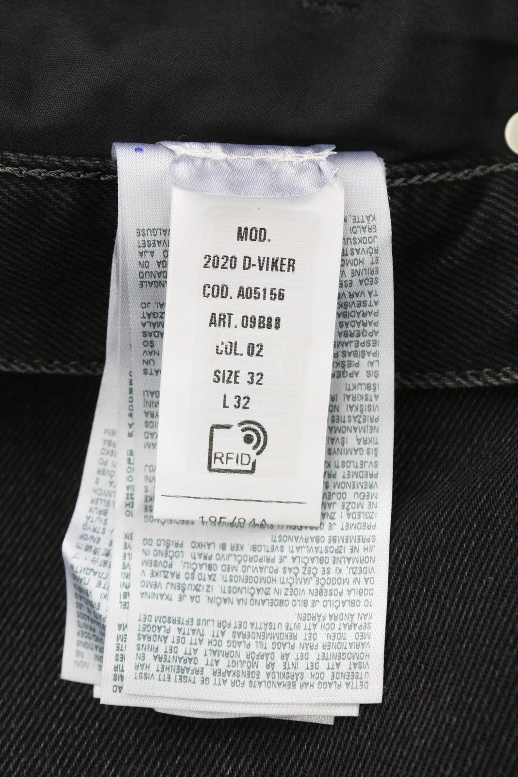 DIESEL 2020 D-Viker 09B88 Men Jeans W32/L32 Regular Fit Straight Black RRP€175