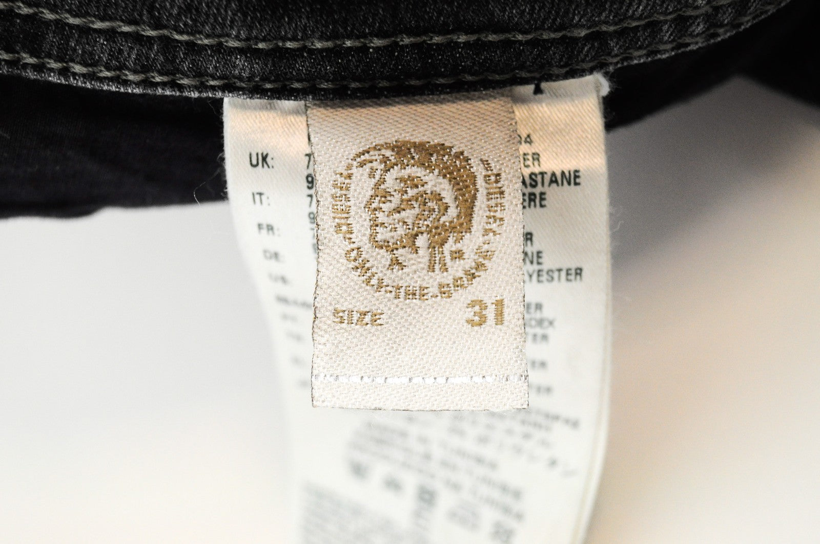 DIESEL Belther 0673P Men's Grey Ripped Tapered Jeans W31/L32 Cotton Stretch