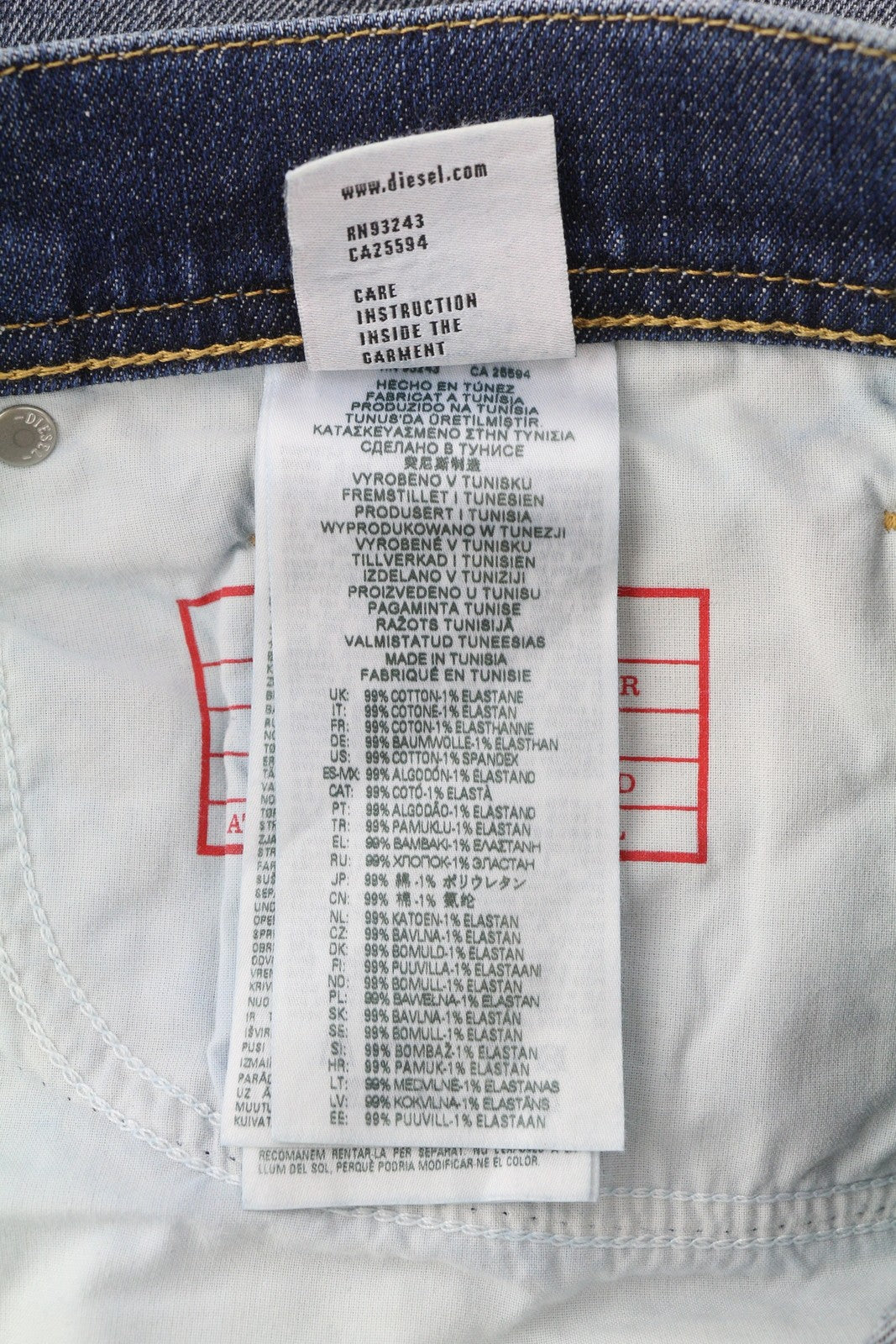 DIESEL 2023 D-Finitive 09H43 Men Jeans W34/L32 Regular Tapered Leg Blue RRP€225