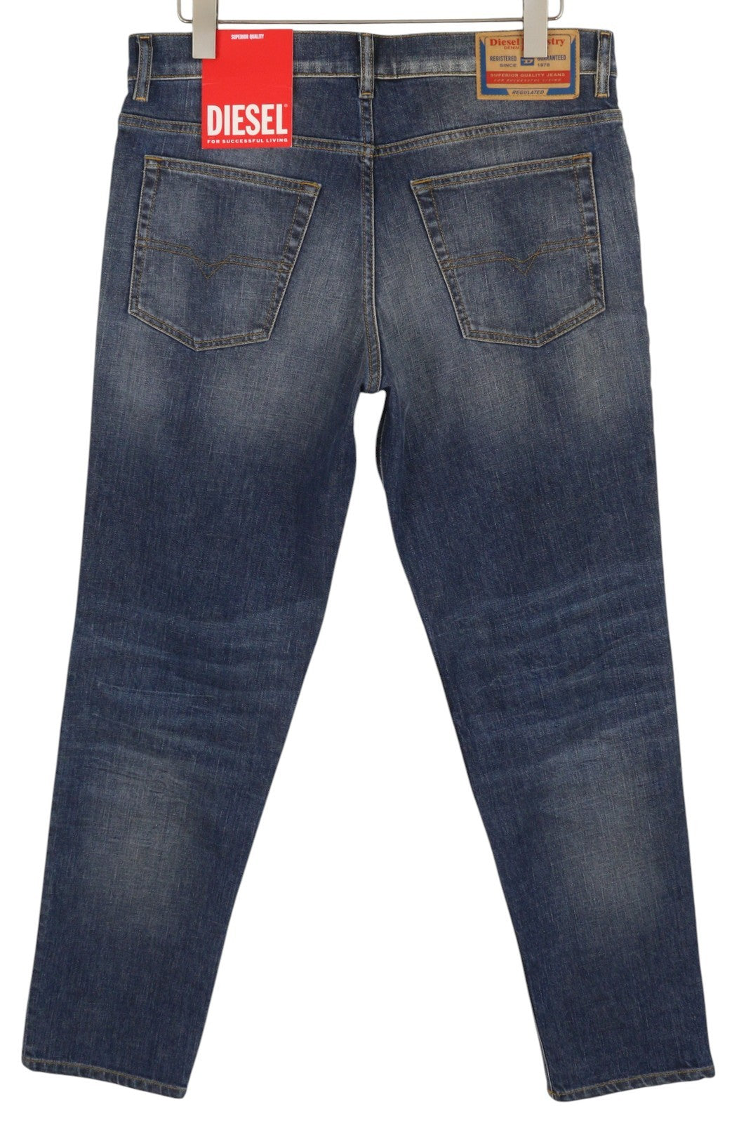 DIESEL 2023 D-Finitive 09H43 Men Jeans W34/L32 Regular Tapered Leg Blue RRP€225