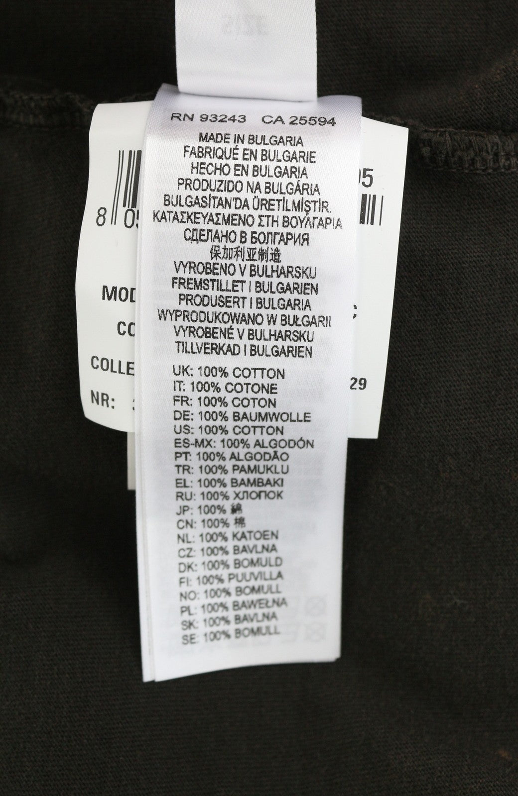 DIESEL T-Glyn Men T-Shirt L Brown Washed Effect Distress Hem Long Sleeve RRP€125