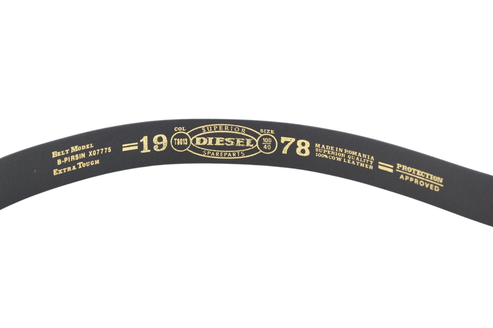 DIESEL B-Pirsin Men Belt 100 CM Black Leather Buckle Closure Leather Casual Logo