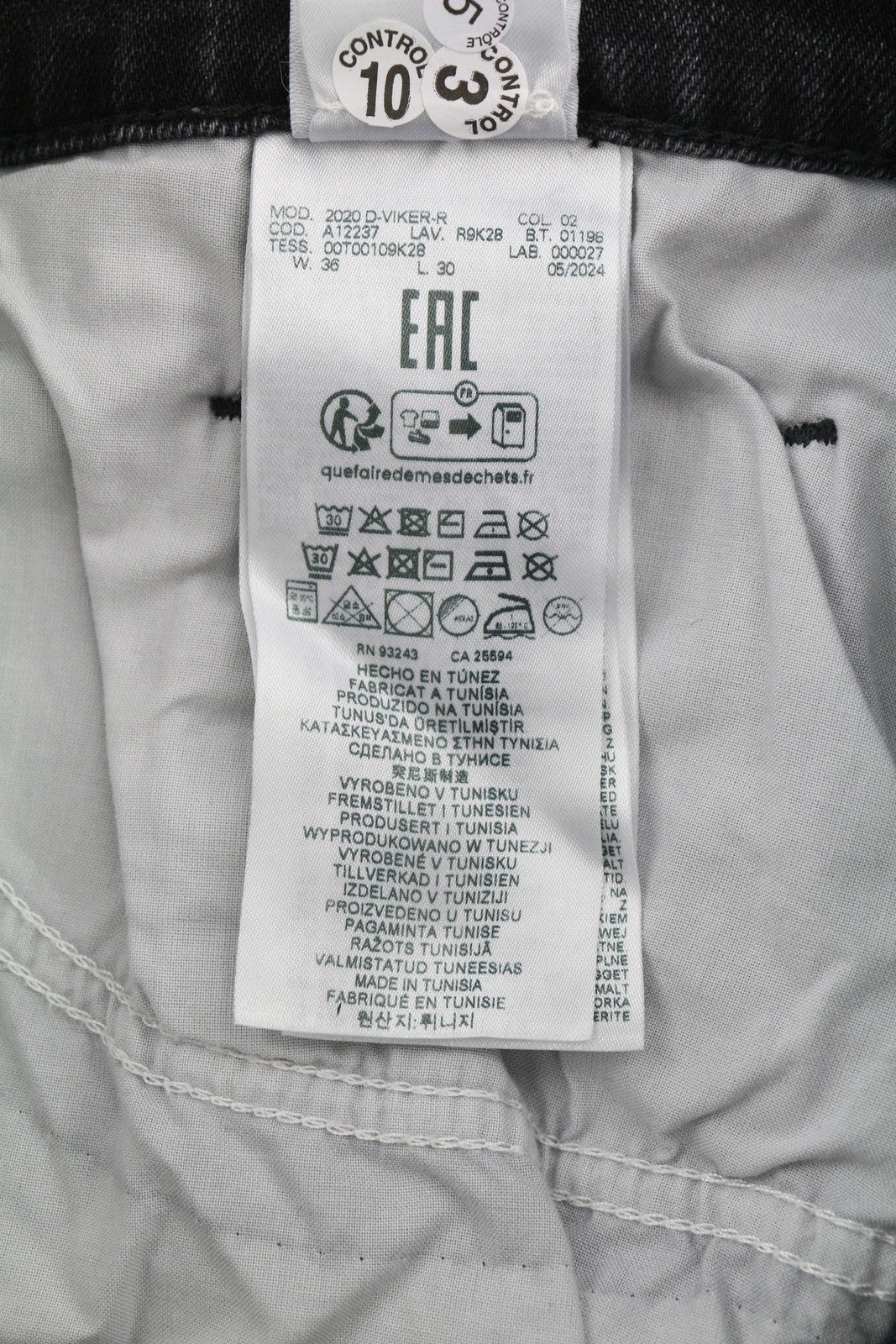 DIESEL 2020 D-Viker R9K28 Men Jeans W36/L30 Washed Black Straight Fit RRP€250