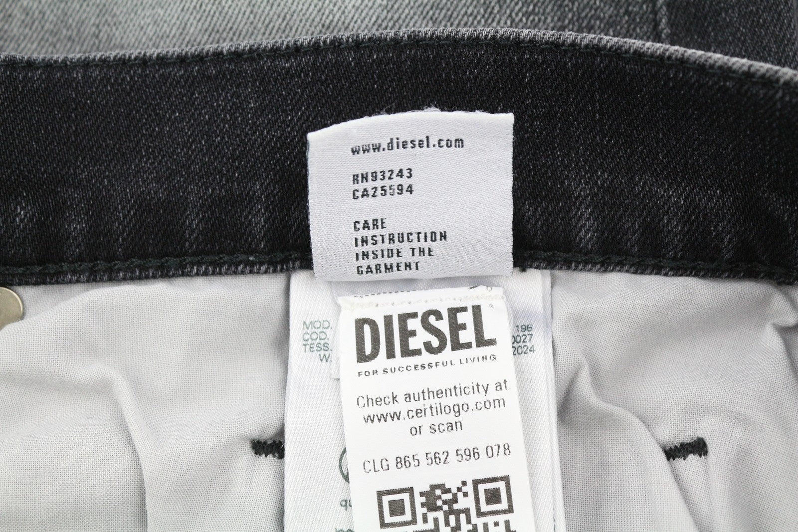 DIESEL 2020 D-Viker R9K28 Men Jeans W36/L30 Washed Black Straight Fit RRP€250