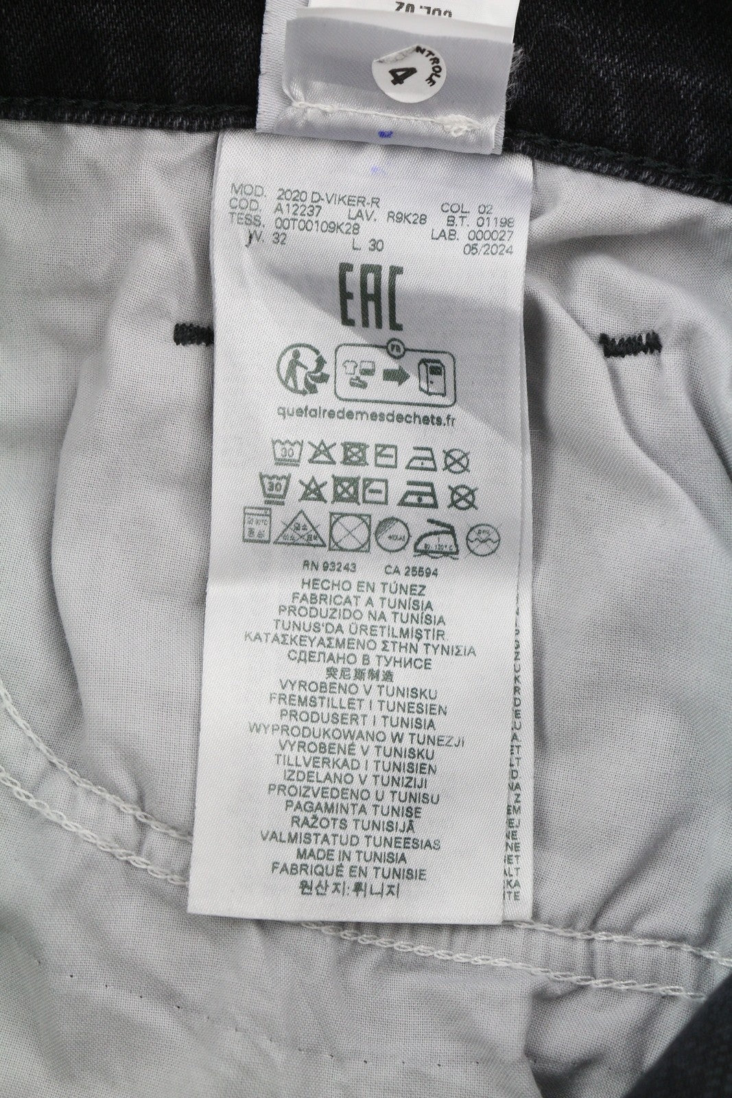 DIESEL 2020 D-Viker R9K28 Men Jeans W32/L30 Washed Black Straight Fit RRP€250