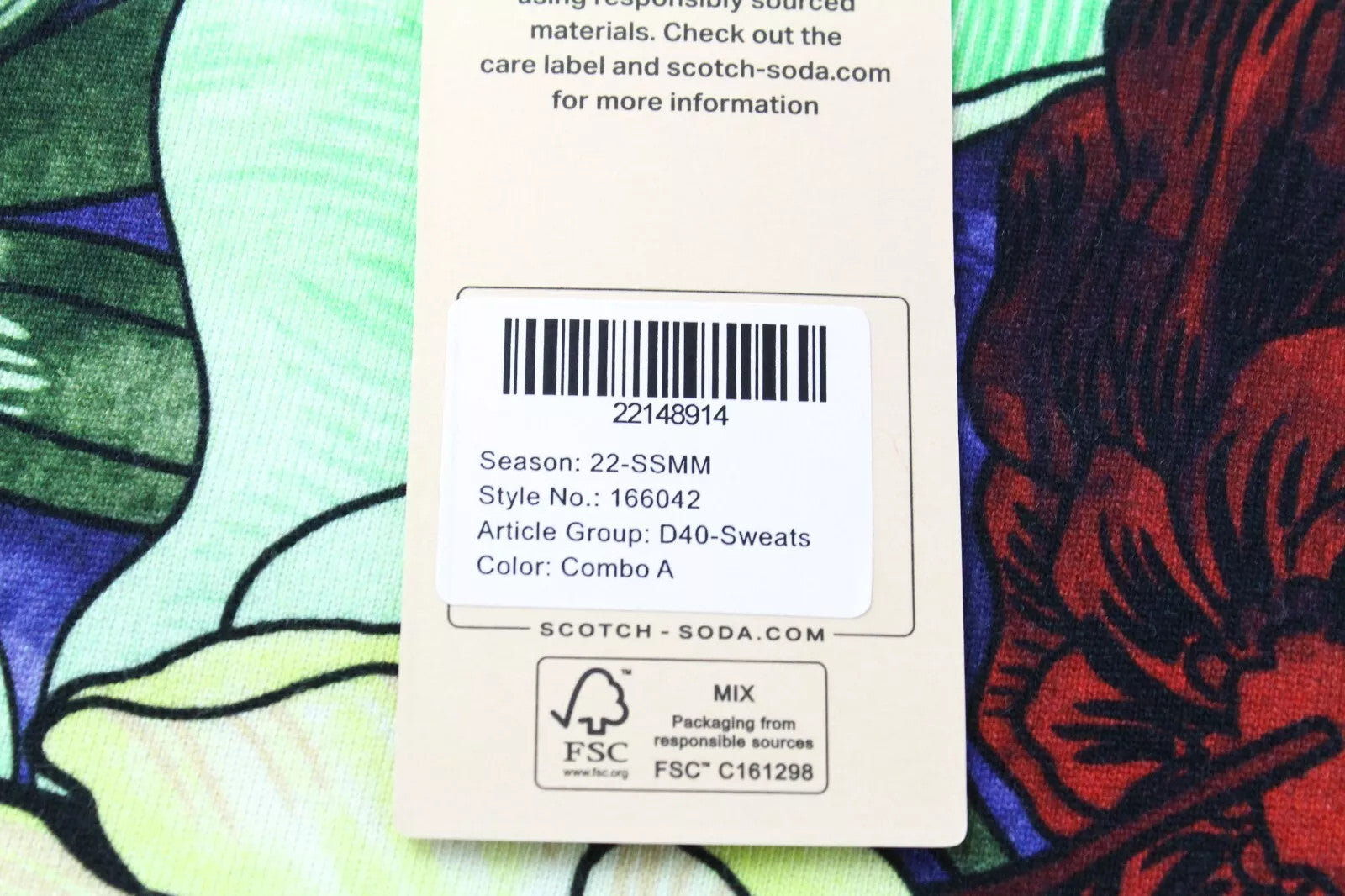 SCOTCH & SODA Men's ~3XL Short Sleeve Sweatshirt Floral Oversize Cotton Top