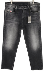 DIESEL 2020 D-Viker R9K28 Men Jeans W38/L30 Washed Black Straight Fit RRP€250