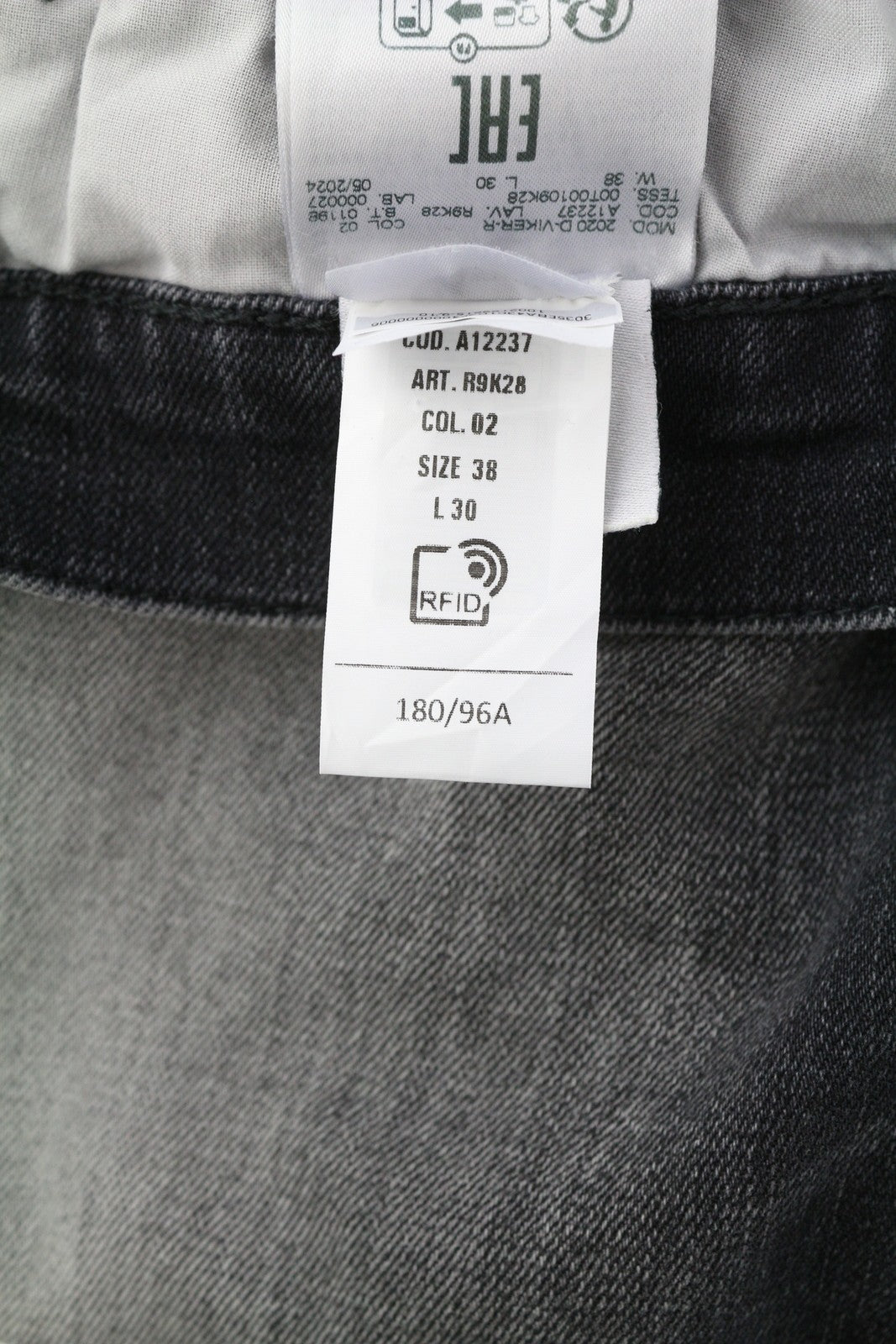 DIESEL 2020 D-Viker R9K28 Men Jeans W38/L30 Washed Black Straight Fit RRP€250