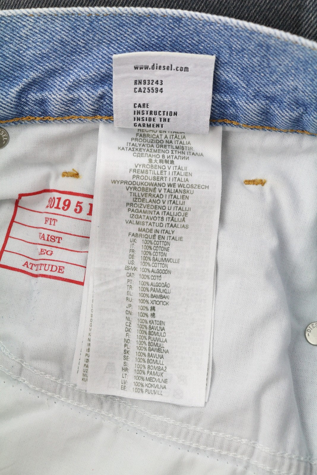 DIESEL 2019 D-Strukt-S3 09I47 Men Jeans W32 Dark Denim Slim Mid Waist RRP€350