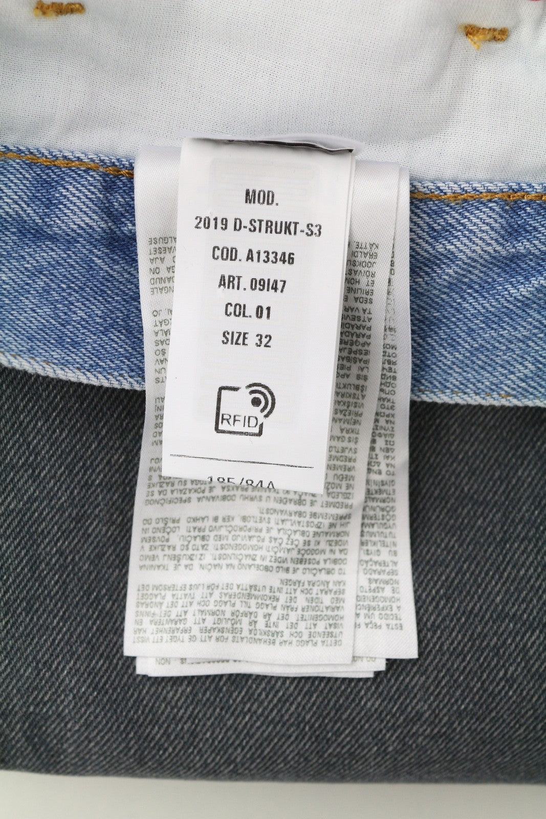 DIESEL 2019 D-Strukt-S3 09I47 Men Jeans W32 Dark Denim Slim Mid Waist RRP€350