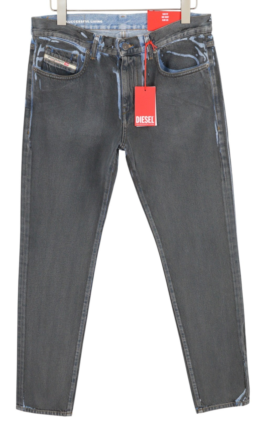 DIESEL 2019 D-Strukt-S3 09I47 Men Jeans W32 Dark Denim Slim Mid Waist RRP€350