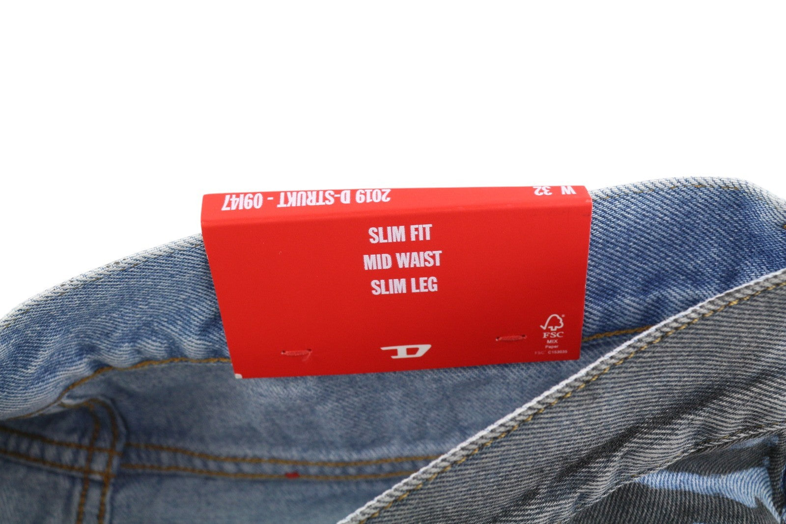DIESEL 2019 D-Strukt-S3 09I47 Men Jeans W32 Dark Denim Slim Mid Waist RRP€350