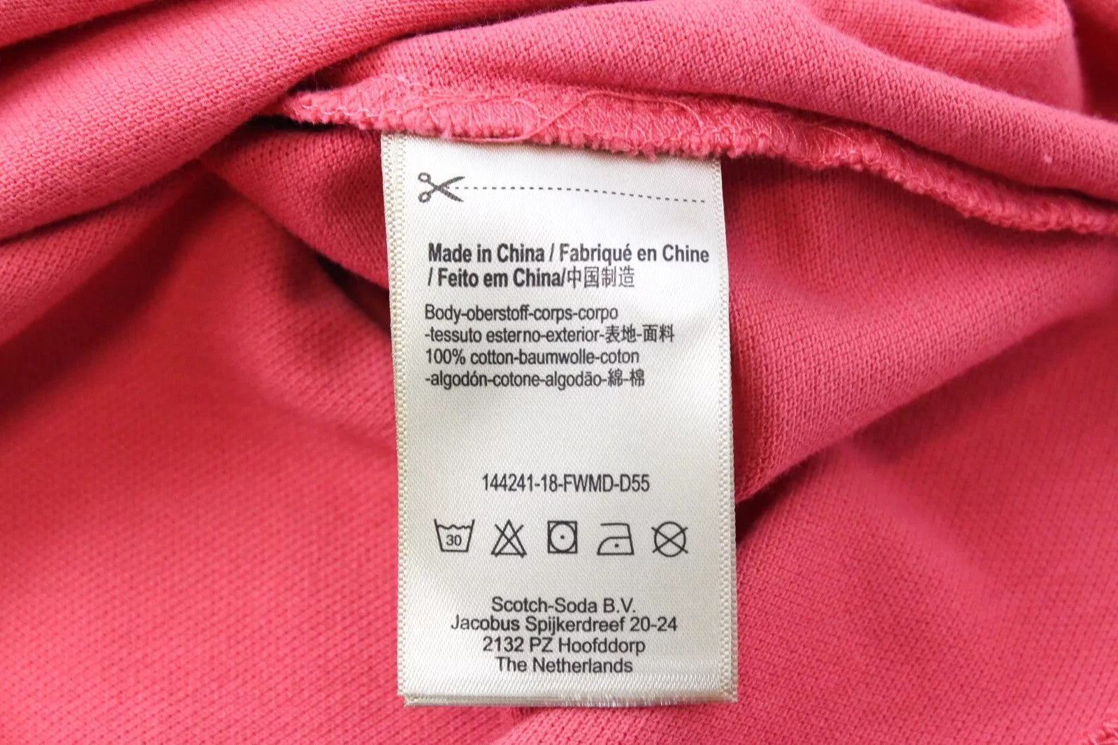 SCOTCH & SODA Men's Polo T-Shirt S Spread Collar Pink Pocket Short Sleeved