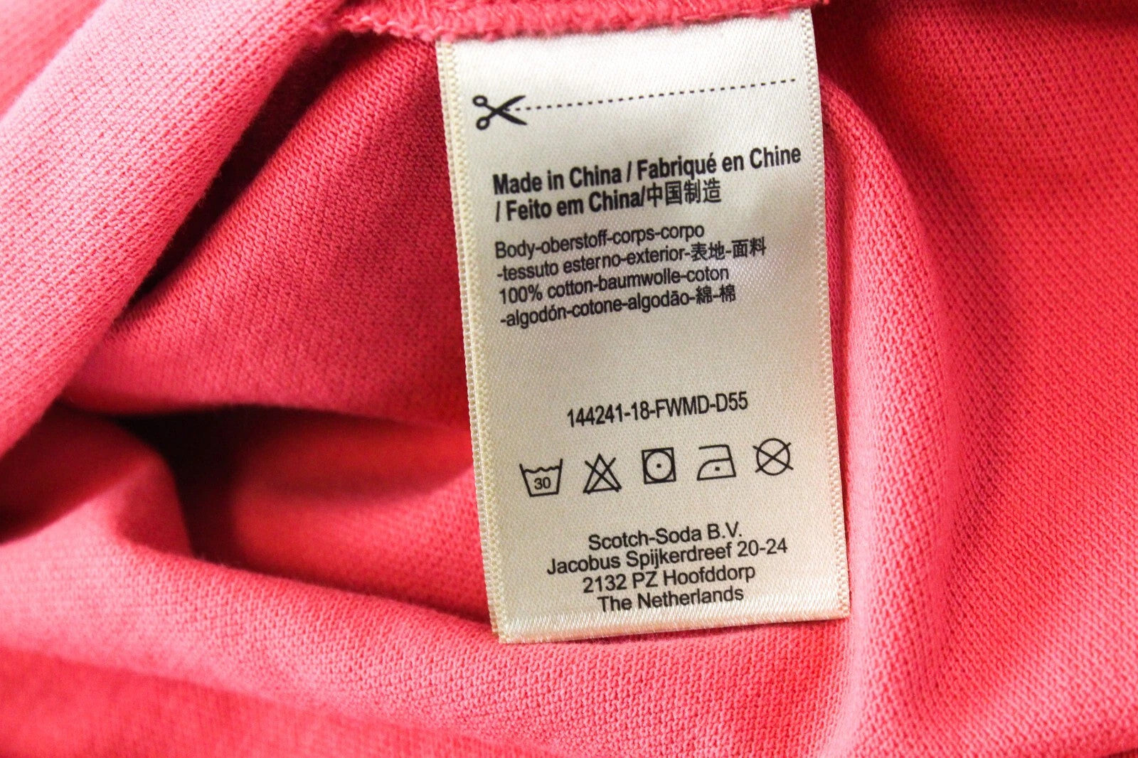 SCOTCH & SODA Men's Polo T-Shirt 2XL Pink Collared Cotton Pocket Short Sleeved