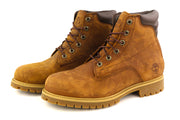 TIMBERLAND A1H8Q Men Boots EU41.5/42 Brown Leather Ankle Top Logo Waterproof