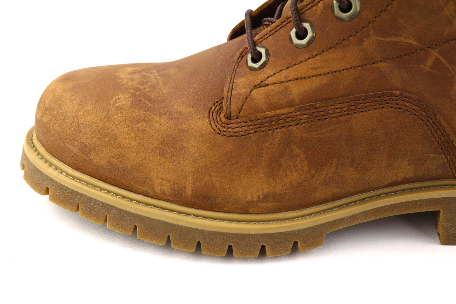 TIMBERLAND A1H8Q Men Boots EU41.5/42 Brown Leather Ankle Top Logo Waterproof