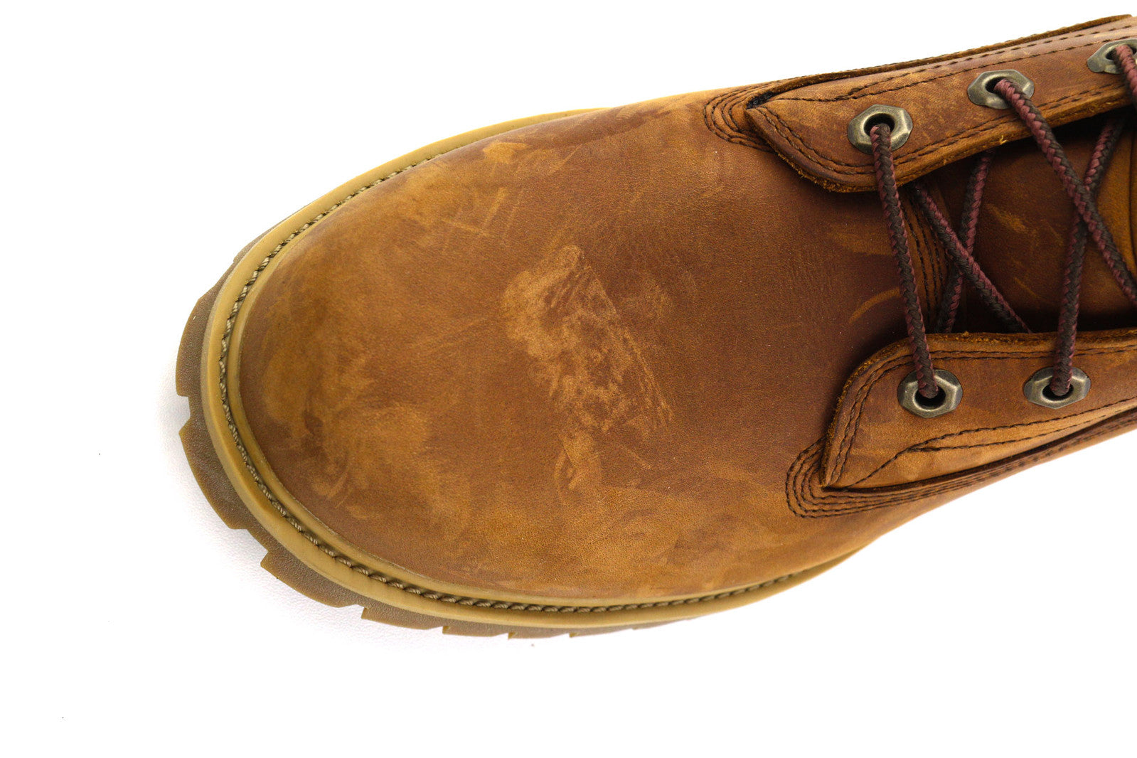 TIMBERLAND A1H8Q Men Boots EU41.5/42 Brown Leather Ankle Top Logo Waterproof