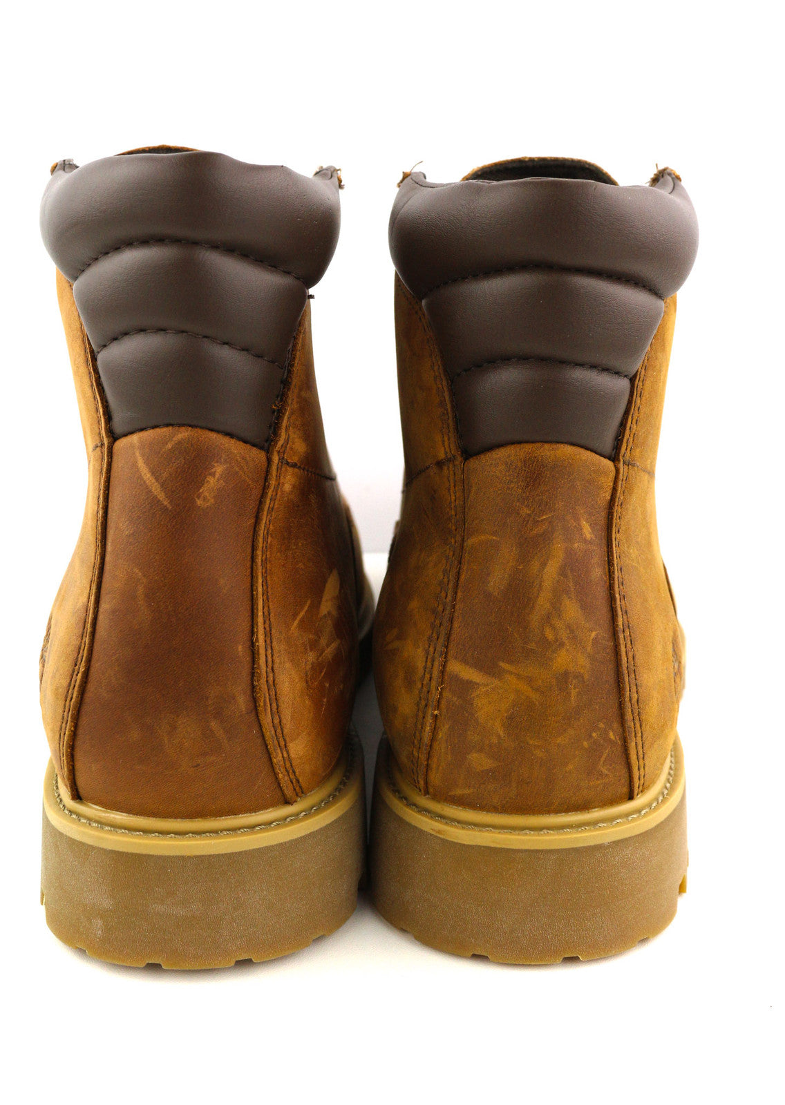 TIMBERLAND A1H8Q Men Boots EU41.5/42 Brown Leather Ankle Top Logo Waterproof