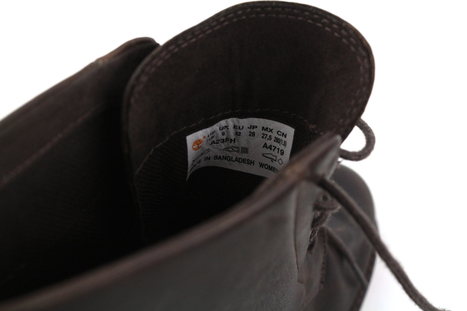 TIMBERLAND A23FH Women Boots EU41.5/42 Brown Leather Ankle Top Lace Up ReBOTL