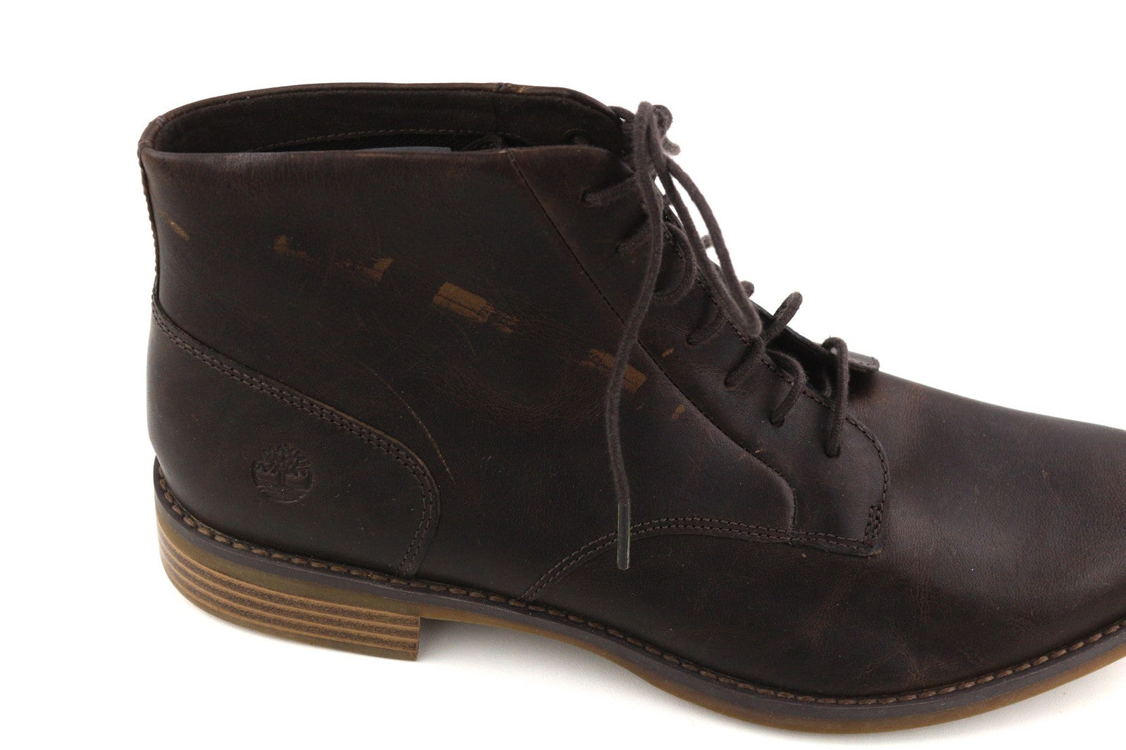 TIMBERLAND A23FH Women Boots EU41.5/42 Brown Leather Ankle Top Lace Up ReBOTL