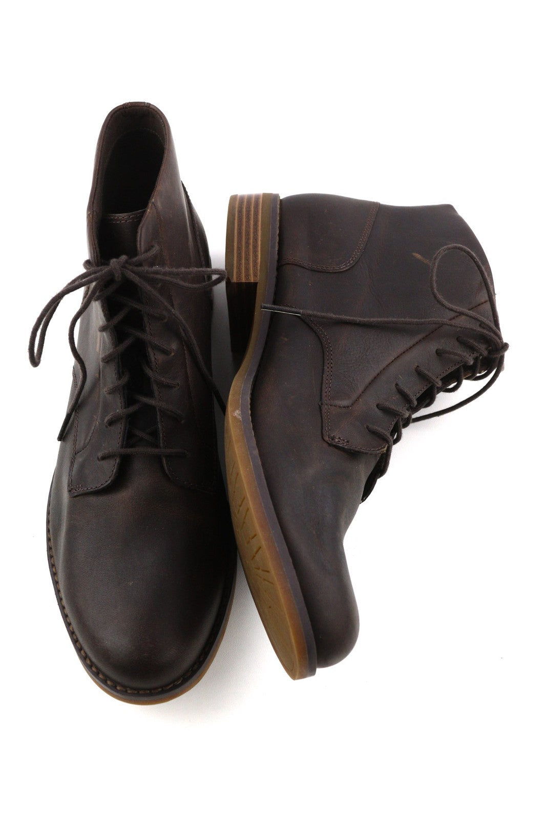 TIMBERLAND A23FH Women Boots EU41.5/42 Brown Leather Ankle Top Lace Up ReBOTL