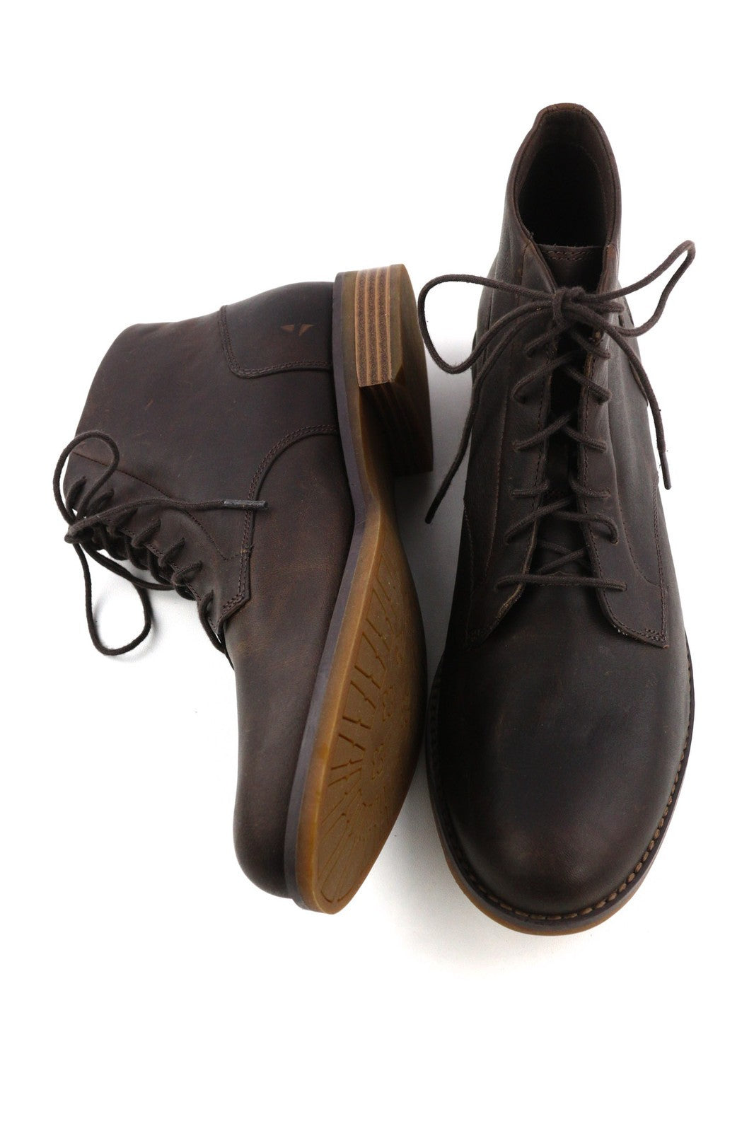 TIMBERLAND A23FH Women Boots EU41.5/42 Brown Leather Ankle Top Lace Up ReBOTL