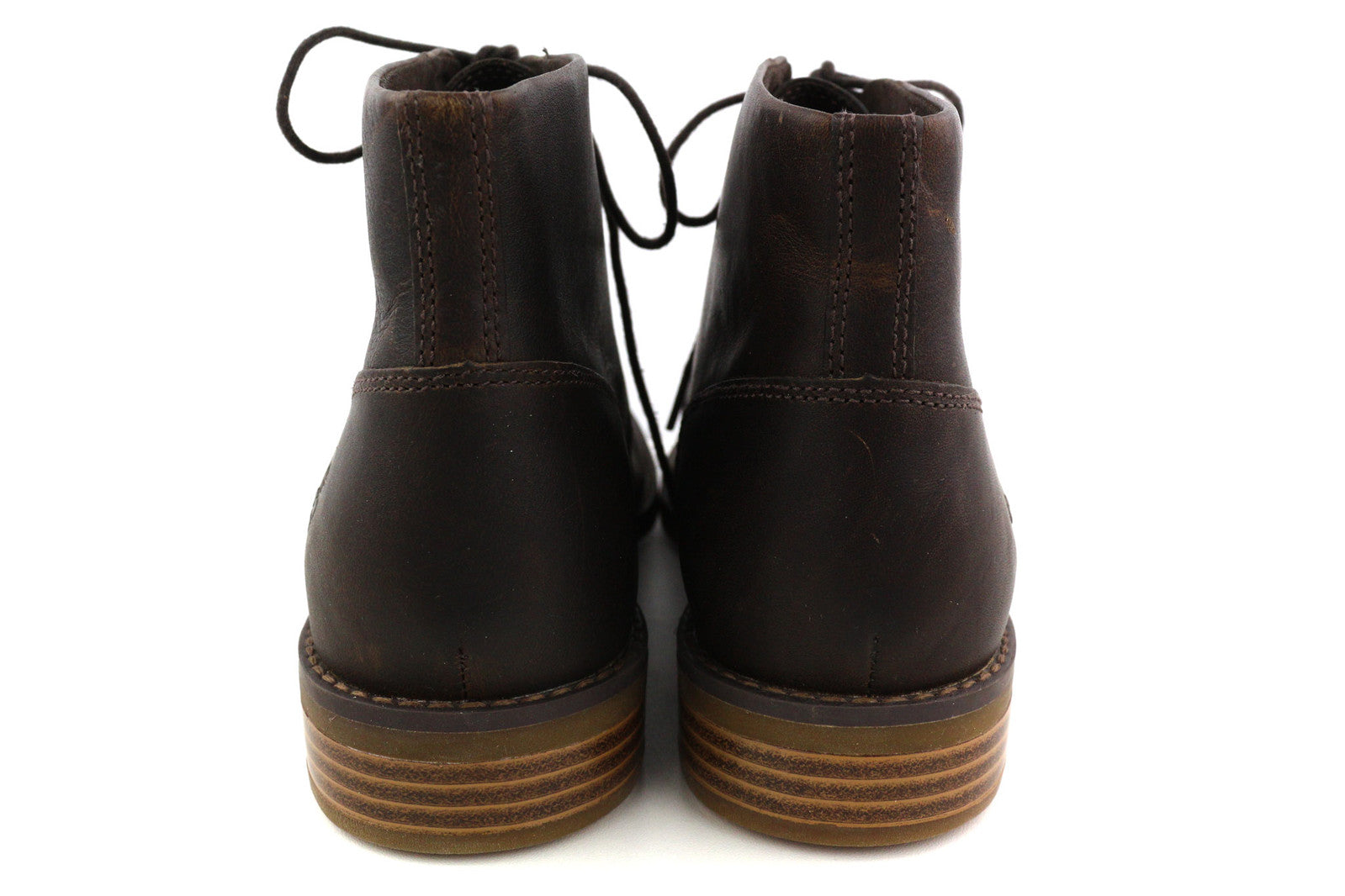 TIMBERLAND A23FH Women Boots EU41.5/42 Brown Leather Ankle Top Lace Up ReBOTL