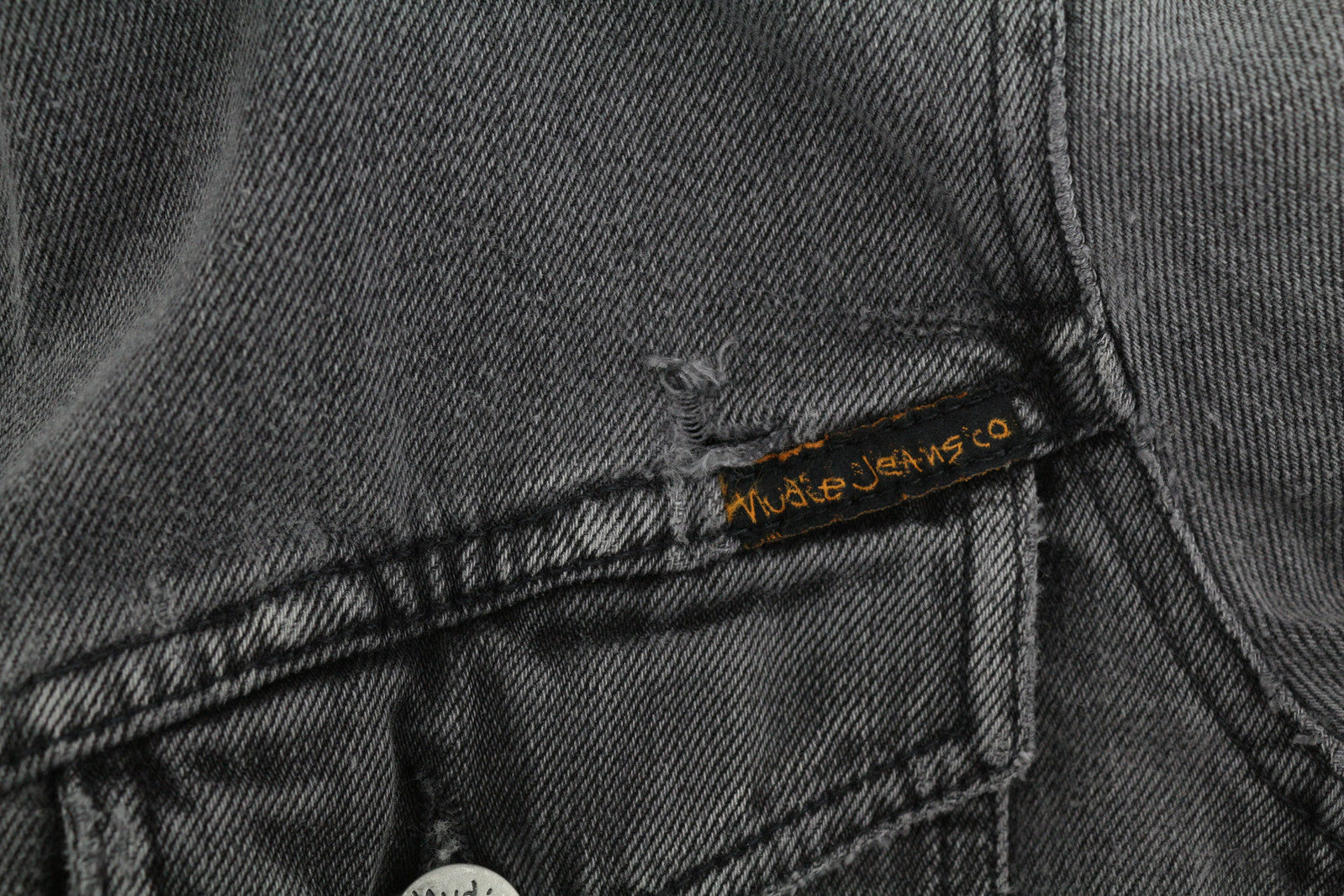 NUDIE Billy Men Jacket S Desolation Button Neck Unlined Patch Pocket Denim