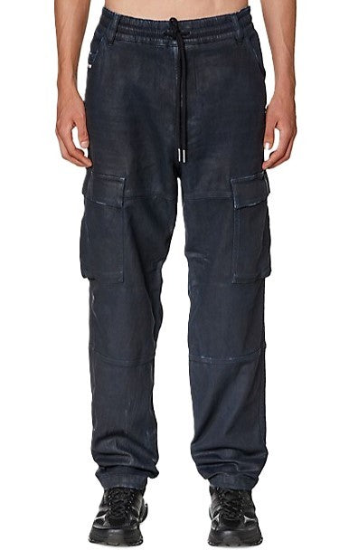 DIESEL D-Krooley-Cargo Jogg 09H05 Men Jeans W32 Elastic Waist Blue RRP€350