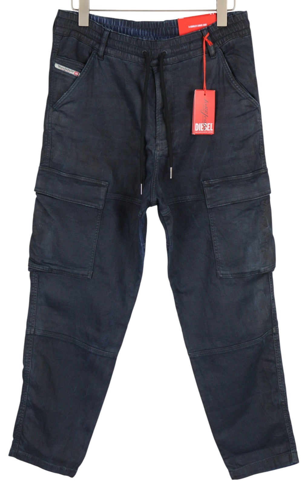 DIESEL D-Krooley-Cargo Jogg 09H05 Men Jeans W32 Elastic Waist Blue RRP€350