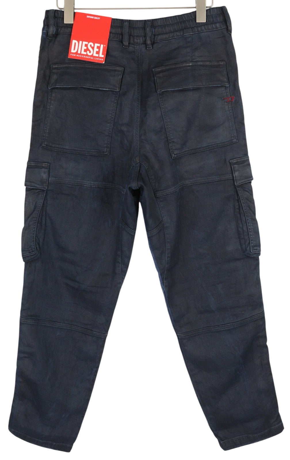 DIESEL D-Krooley-Cargo Jogg 09H05 Men Jeans W32 Elastic Waist Blue RRP€350