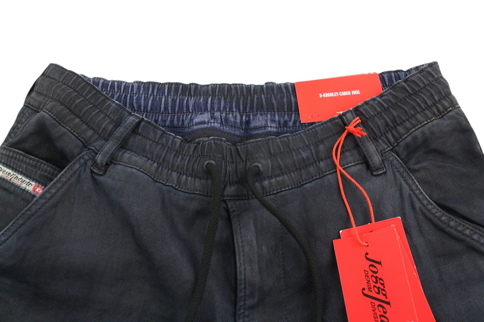 DIESEL D-Krooley-Cargo Jogg 09H05 Men Jeans W32 Elastic Waist Blue RRP€350