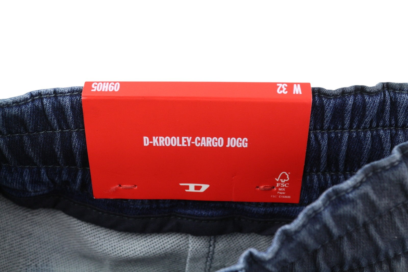 DIESEL D-Krooley-Cargo Jogg 09H05 Men Jeans W32 Elastic Waist Blue RRP€350