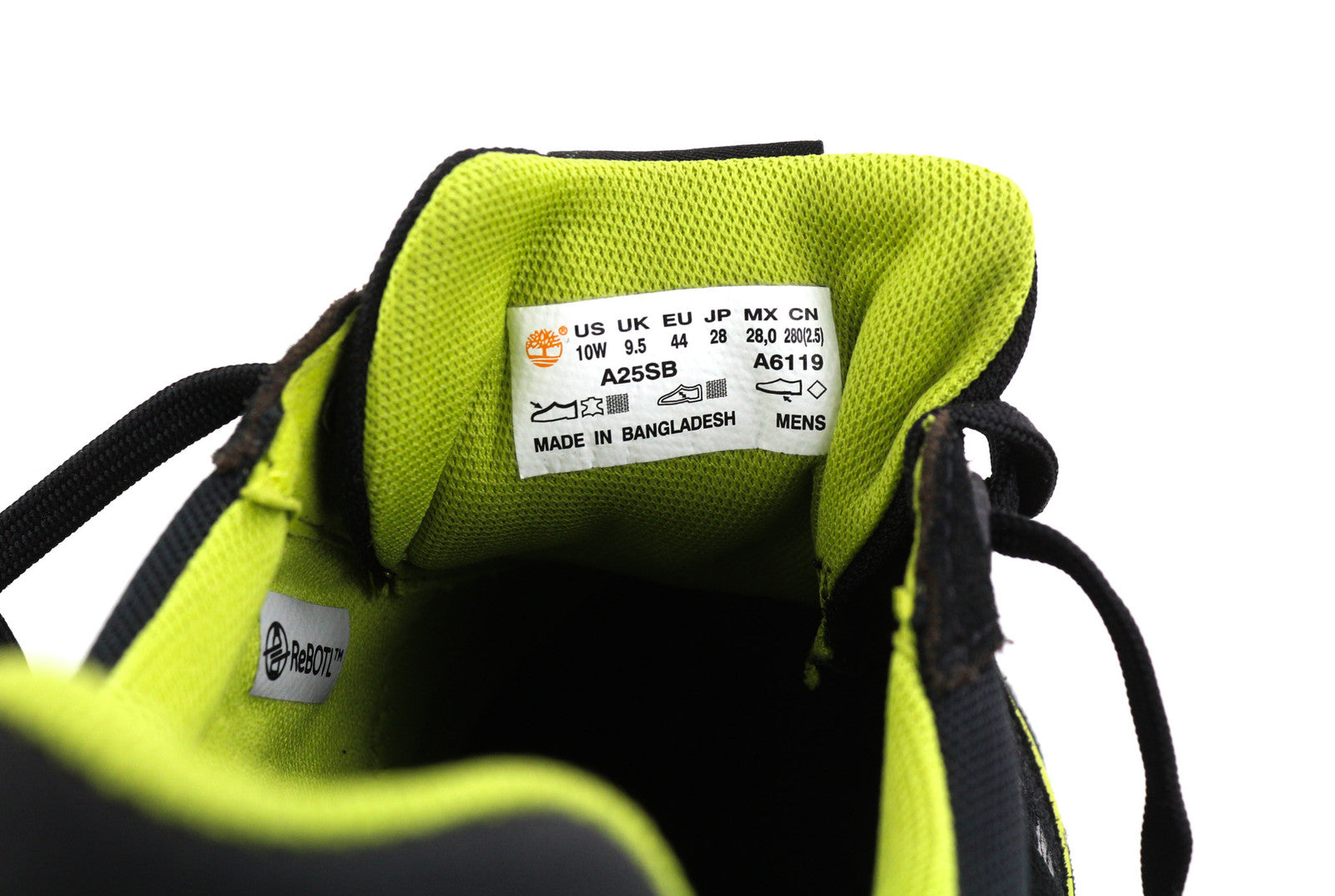 TIMBERLAND A25SB Men Sneakers EU43/44 Black Leather Low Top Lace Up ReBOTL