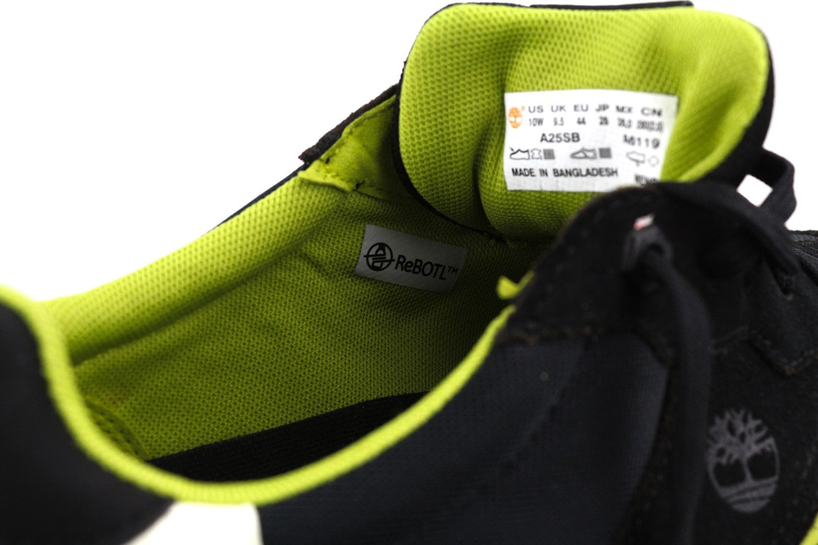 TIMBERLAND A25SB Men Sneakers EU43/44 Black Leather Low Top Lace Up ReBOTL