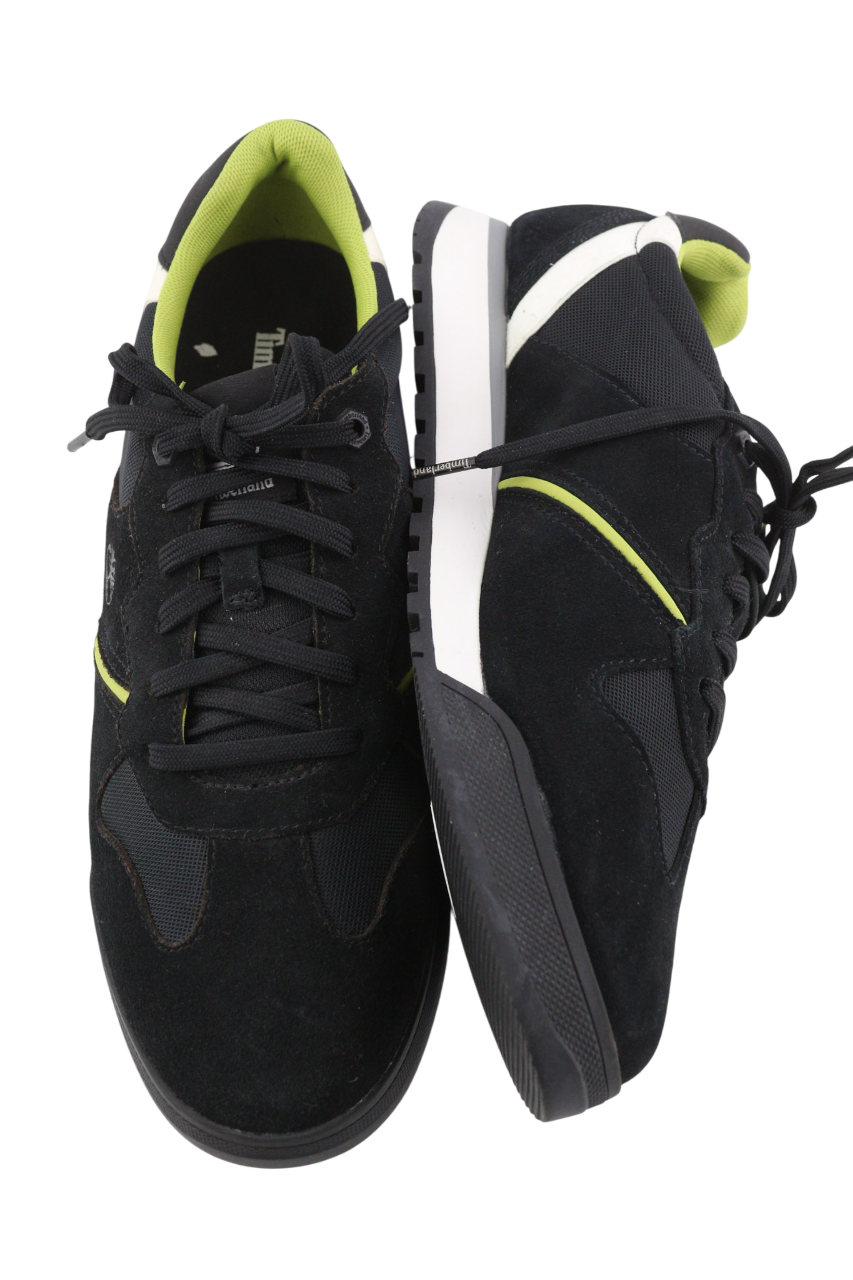 TIMBERLAND A25SB Men Sneakers EU43/44 Black Leather Low Top Lace Up ReBOTL