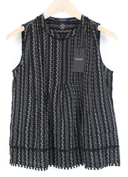 MAISON SCOTCH Women's Top XS Cropped Tasselled Floral Hook & Loop Fasten Style